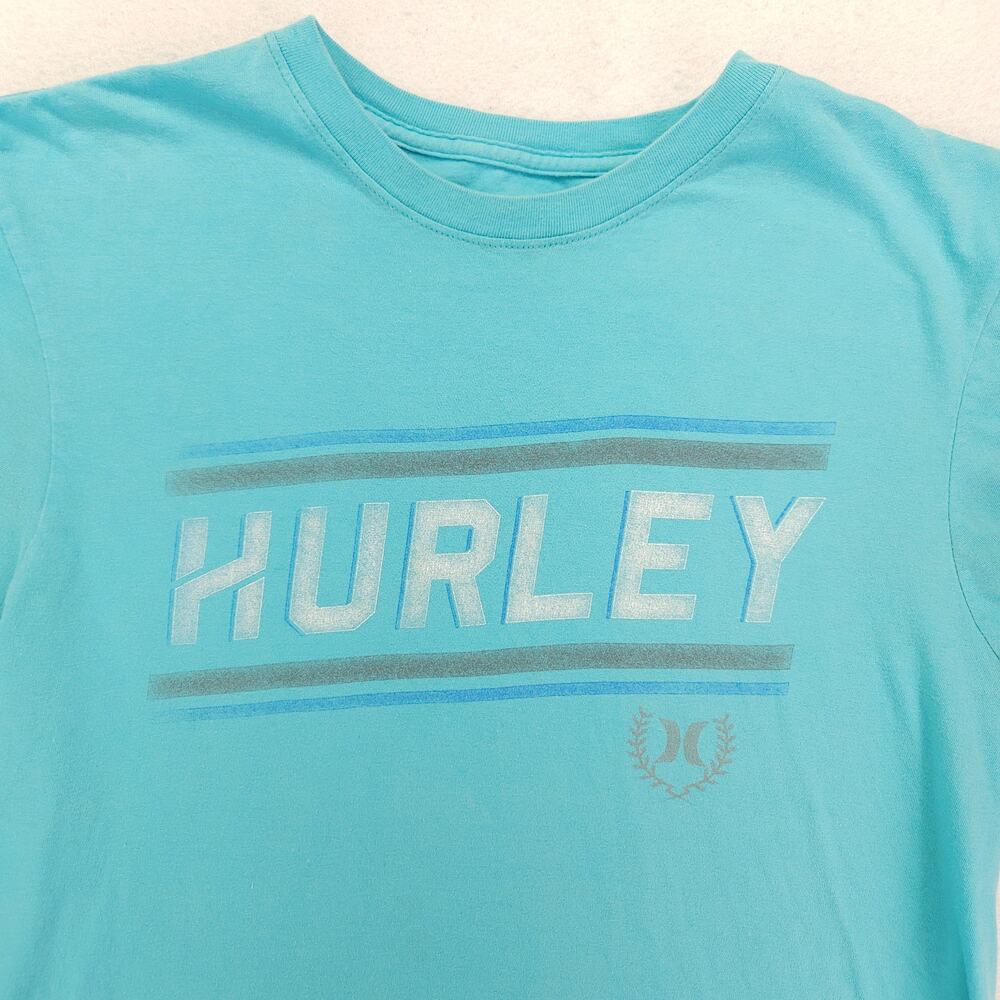 Hurley Casual Crew Neck Short Sleeve Graphic T-Shirt Mens Size M Blue 16988